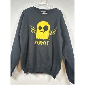 Stayfly Apparel Clothing SFA Crew Black Sweatshirt Medium Ghost Angel Streetwear